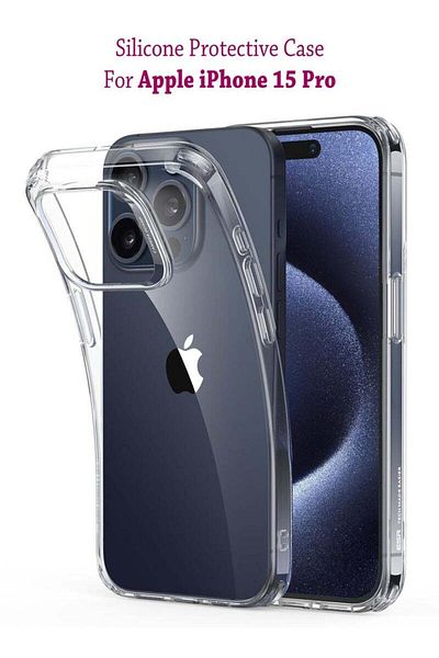 Generic Silicone Protective Back Case Cover For Apple iPhone 15 Pro - Clear