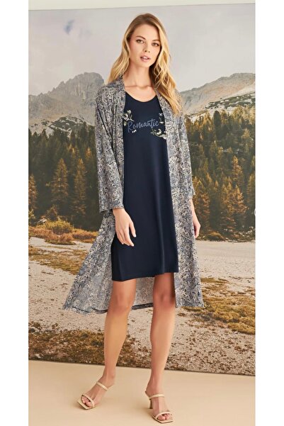 NightLove طقم رداء منقوش بأوراق الشجر من موناميز 23167