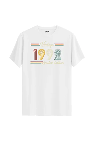 Colermi Classic Vintage T-Shirt 1992 Date Birthday Gift Crew Neck Unisex Vintage Tshirt