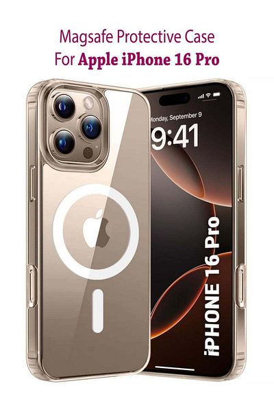 Generic Apple Iphone 16 Pro Magsafe Case Shockproof Bumper Case For Apple Iphone 16 Pro - Clear