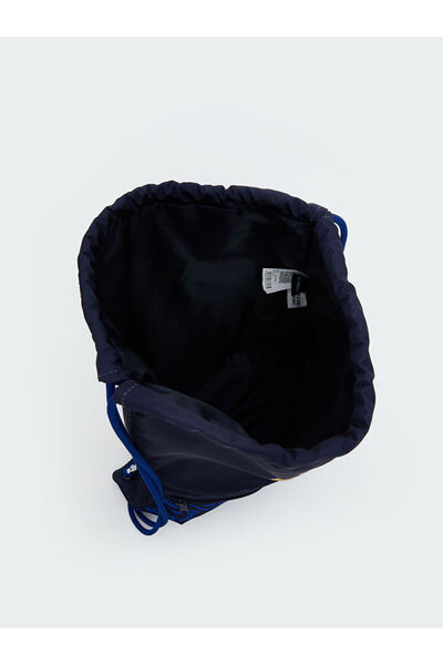 LC Waikiki Navy Blue Printed Boy's Drawstring Backpack