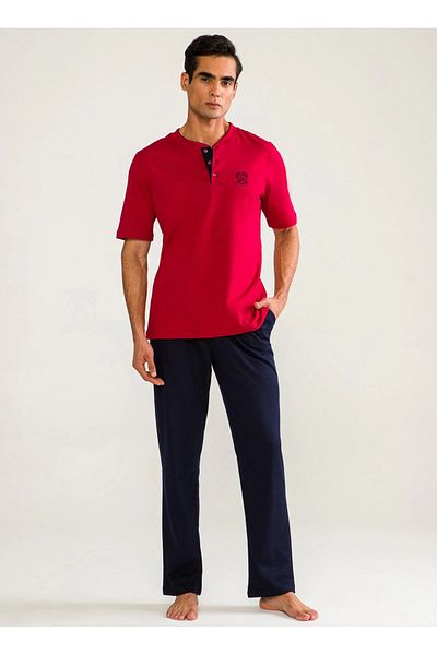 Modestia D'S Damat 02000 Short Sleeve 3-Piece Men's Pajama Set