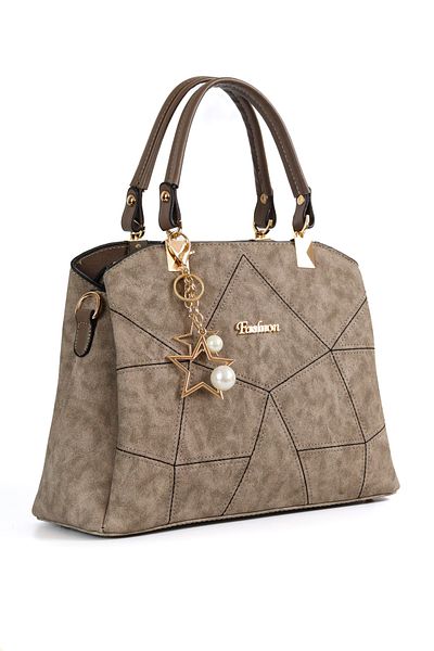 MOLDİVA 3 Compartments A+ Quality Women's Arm and Shoulder Bag with Star Accessories Daily Gift Wedding Bag