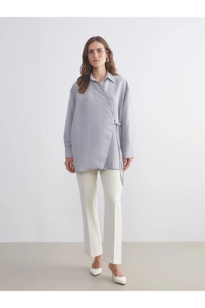 LC Waikiki Lcwaikiki classic gray modal blended women's shirt tunic