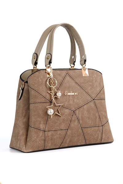 MOLDİVA 3 Compartments A+ Quality Women's Arm and Shoulder Bag with Star Accessories Daily Gift Wedding Bag
