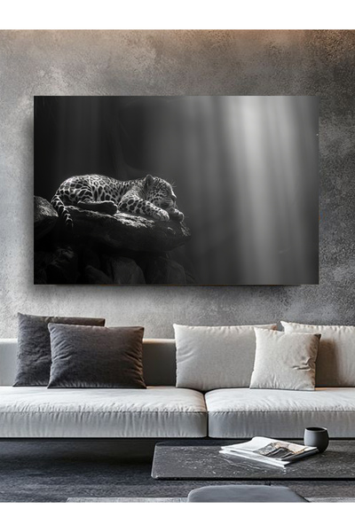 ESLEM LEOPAR BASKILI KAVAS TABLO