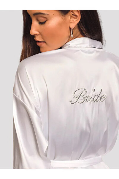 OEM Halat Satin Alb "BRIDE" – Unisex, Sublimabil, Material Fin, One-Size (XS–L