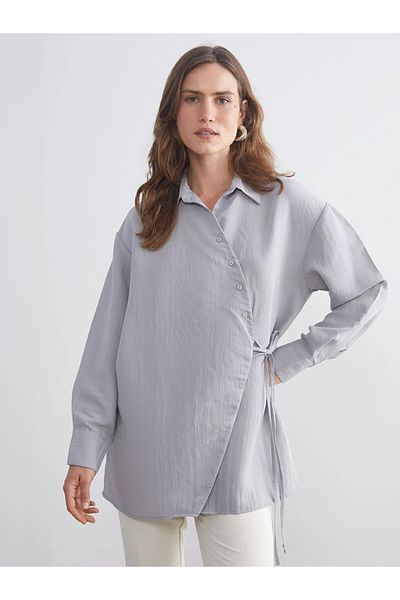 LC Waikiki Lcwaikiki classic gray modal blended women's shirt tunic