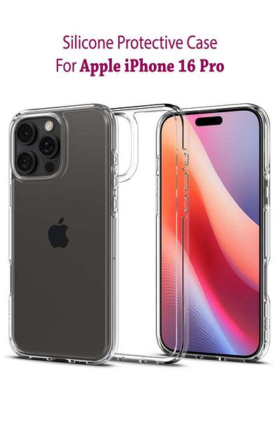 Generic Apple iphone 16 Pro Silicone Protective Back Case Cover For Apple iphone 16 Pro - Clear