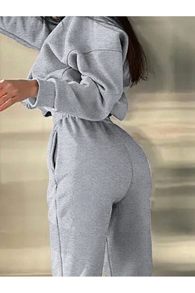 macklin Unisex Men's Women's Graphite Printed 3 Thread Crew Neck Tracksuit Set