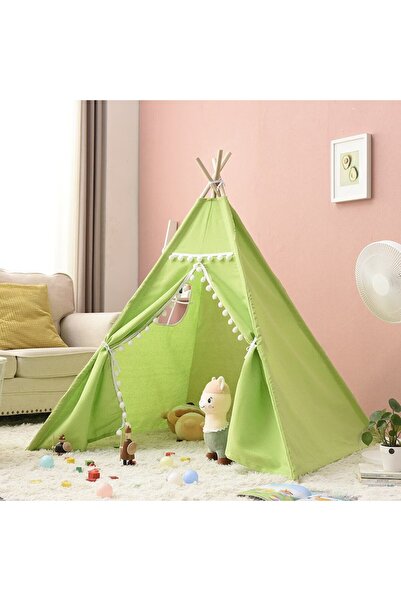 Kardett Cort de joacă tip Indian pentru copii, verde, din lemn , usor de montat