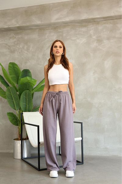 RE7EDİ Cool Gray Linen Pants Unisex