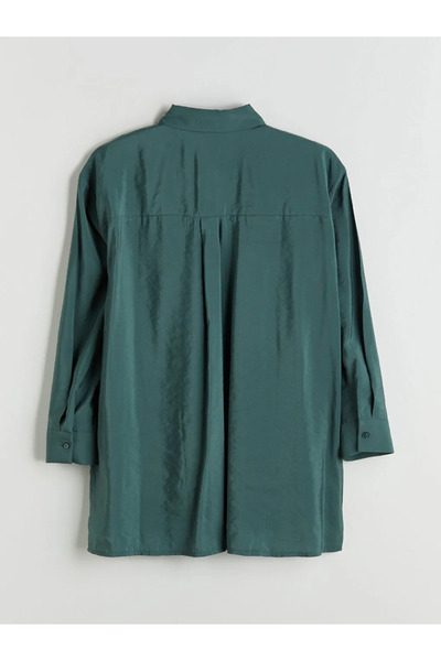 LC Waikiki LCW Modest Yeşil Oversize Modal Karışımlı Kadın Gömlek Tunik