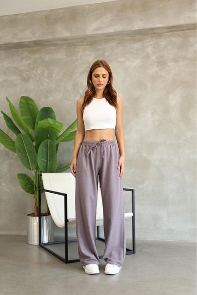 RE7EDİ Cool Gray Linen Pants Unisex