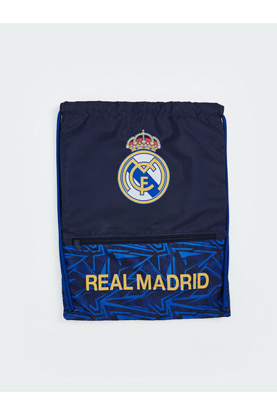 LC Waikiki Navy Blue Printed Boy's Drawstring Backpack