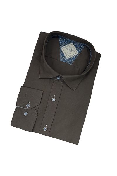 GÖMLEK GALERİSİ Slim Fit Slim Fit Plain Long Sleeve Men's Shirt