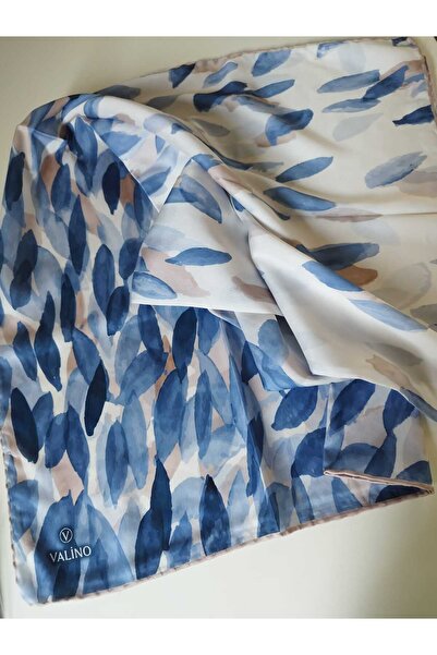 Mısırlı COCOON TVİL 90X90 EŞARP BEYAZ-MAVİ