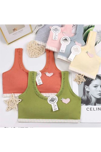 Generic 4-piece set of comfortable bras for girls, 100% cotton, ages 8 to 14 years
