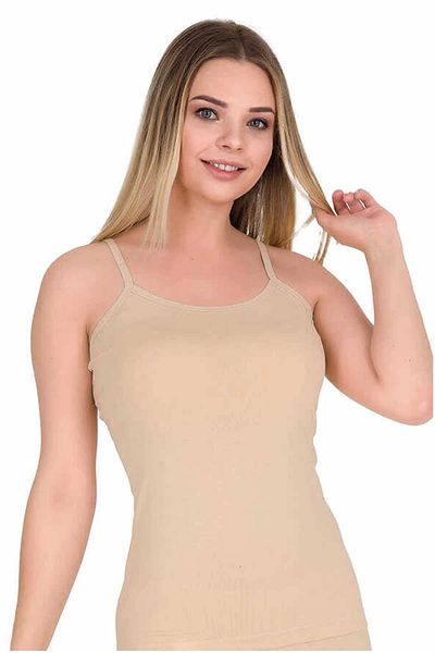 PRATİKOBA Women's Rope Strap Cotton Lycra Tank Top Skin 2128B