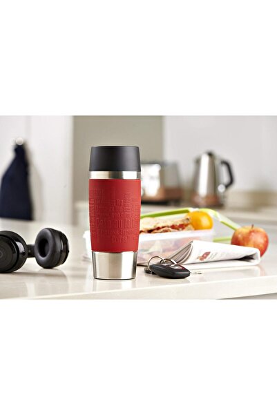 TEFAL Travel Mug 0.36 L — Black (Berry) Silicone Sleeve, 100% Leak-Proof, 360° Drinking, Dishwash