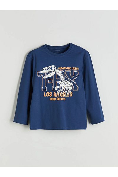 LC Waikiki Lcw kids blue Printed boy's sweatshirt and tracksuit bottom 2-piece set