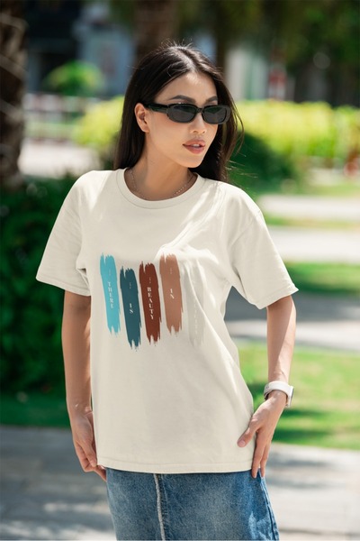 ArtYus TRIOCĂ CU MÂNĂ SCURTĂ CU Gât rotund, imprimat prin transfer, cu textul...