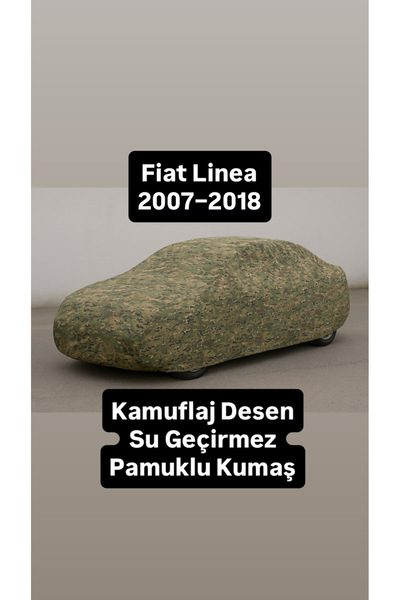 içel çadır Fiat Linea 2007-2018 Özel Dikim Kamuflaj Desenli Pamuk Kumaşlı Su ...