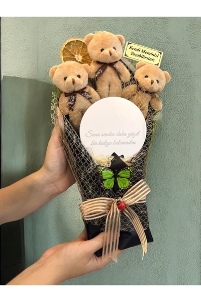 MEGA KANYON Size Özel İsimli Peluş Ayıcıklı Büyük Boy Aynalı Buketi - Aynalı ...