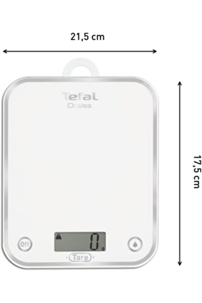 TEFAL Kitchen Scale | Cooking Scale Optiss | LCD Screen | Up to 5 Kg | 1g Graduation | White | 2 Yea