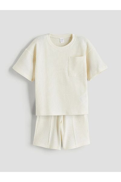 LC Waikiki Lcw Kids Gray Basic Boys T-Shirt and Shorts Pack of 2