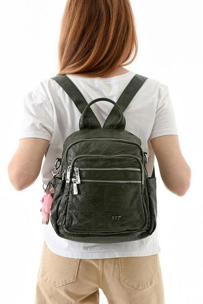 Baginn Y.S.Leather Women's Backpack 25*23 cm Vegan Leather Whether Back or Shoulder Lighted Charm Cross Bag