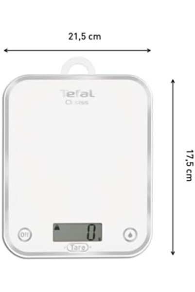 TEFAL Kitchen Scale | Cooking Scale Optiss | LCD Screen | Up to 5 Kg | 1g Graduation | White | 2 Yea