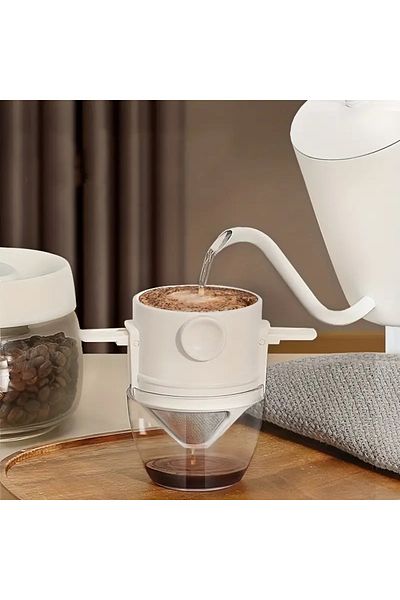 BGSignature Portable Stainless Steel Coffee and Herbal Tea Brewing Apparatus - White