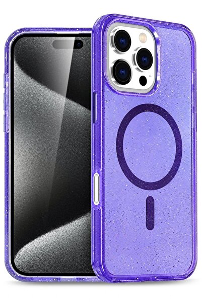 CepteToptan Myt09 Apple iPhone 16 Pro Star Magsafe Cover - Purple