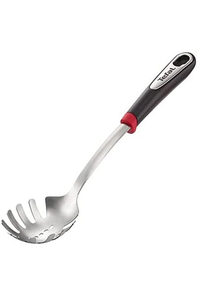 TEFAL Ingenio Stainless Steel Pasta Spoon, Silver/Black