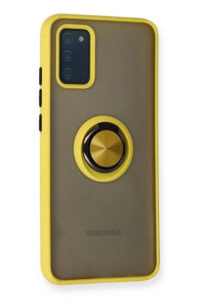 CepteToptan Myt09 Samsung Galaxy A02S Compatible Case Montreal Ring Silicone Cover - Yellow