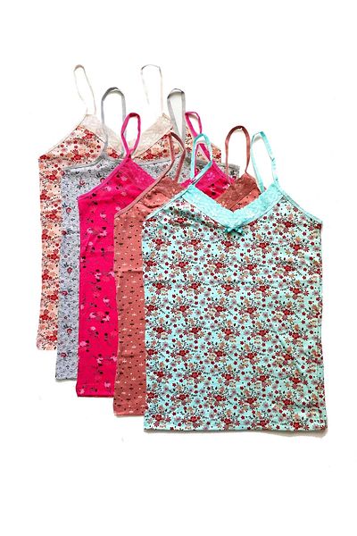 PRATİKOBA 5 Pieces Women's Strappy Patterned Athlete Lacy Cotton Combed Cotton D1-5