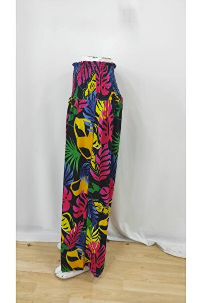 JANES Γυναικείο παντελόνι μονόχρωμο με ελαστικό ψηλόμεσο σχέδιο