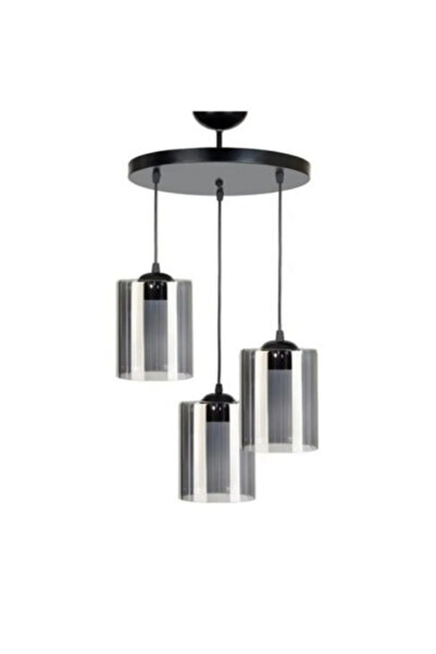 Genel Markalar füme mika camlı 3 lü salon avizesi oturma odası ve çocuk odaları için uygundur.