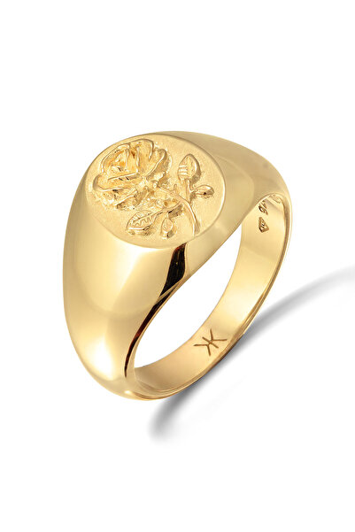 KUZZOI Ring Siegelring Herren Rosé 925 Sterling Silber Chunky