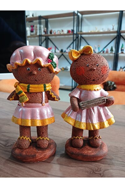 El Boyaması Kurabiye Çift 16cm pembe