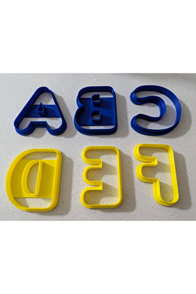 3DBASKILAR 26 ADET HARF KURABİYE KALIBI HAMUR KALIBI ŞEKER KALIBI 4CM