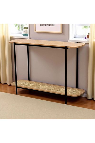Gharaib Al Tuhaf Wooden entry table with lower shelf - elegant and modern design