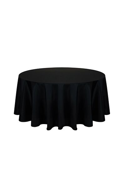 METİNEV Duck Linen Round Tablecloth – Durable and Flowy Fabric Black