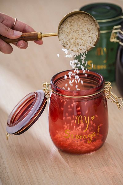 ACAR 7940 Pierre Metal Clip Storage Jar 14 cm - Red