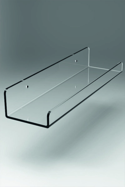 woodhub Transparent Plexiglass Shelf Organizing Stand 25cm, Gray Color, Styli...