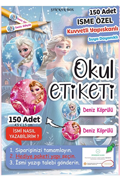 Think And Print Okul Etiketi Kalem Defter Etiketi Özel Isim Yazılabilen Etike...