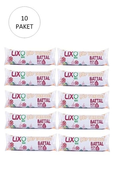 PRATİKOBA King Size Garbage Bag 75 x 90 cm 10 Pieces Roll x 10 Pack = 100 Pieces (Blue)