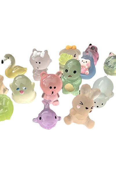 LIXADA 10 قطع من تماثيل صغيرة من الراتنج على شكل حقيبة عمياء، مجموعة متنوعة م...