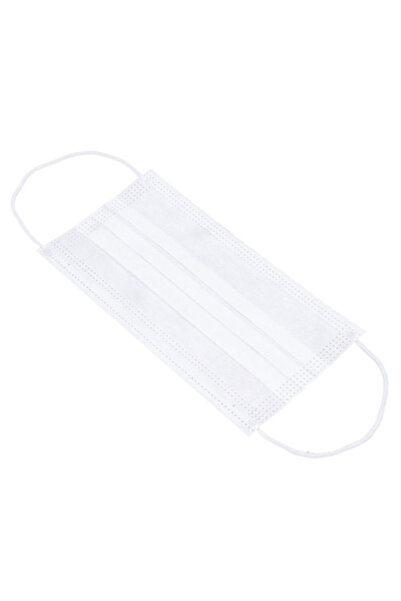 Raffine عبوة من 50 قناع وجه للاستخدام مرة واحدة بثلاث طبقات مع حلقات للأذن